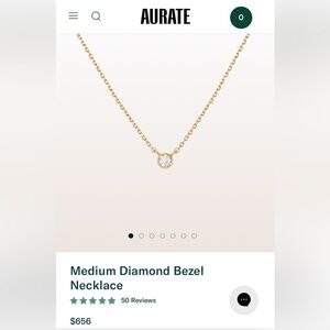 Aurate Medium Diamond Bezel Necklace